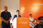 Chief Marketing Officer, Spicejet, Debojo Maharshi speaking during the launch ceremony of Guwahati-Dhaka flight under Internatio