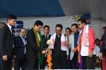Chief Minister Sarbananda Sonowal lighting the ceremonial lamp at the inaugural ceremony of manufacturing plant of Essel Propack