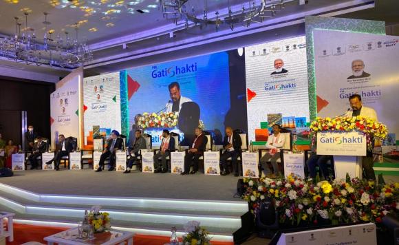 Hon'ble Minister, Industries, Commerce & PE Department, Shri Chandra Mohan Patowary giving speech at the Conference of PM Gati S