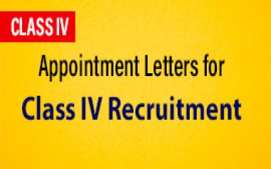 Appointment Letter for Class IV Recruitment